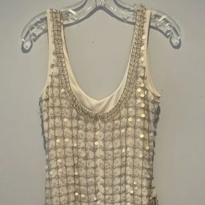 Aidan Mattox sleeveless Fully Beaded Cocktail Dress 4 worn once excellent condit
